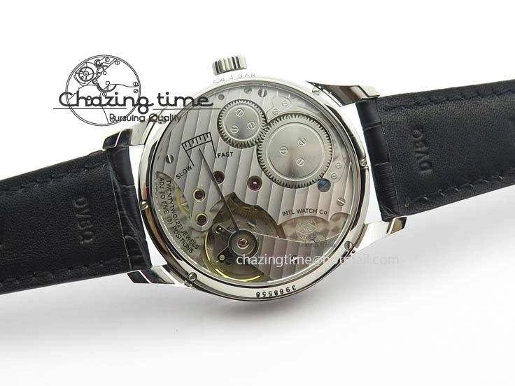 MIROTIME 0424 Effortless Portuguese IW544404 SS White Dial On Black Leather Strap A 7257